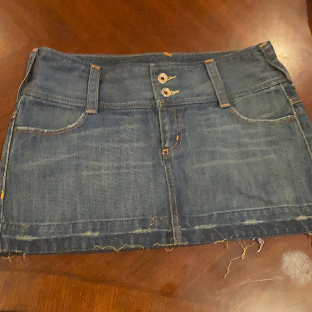 X2 denim lab mini shirt cut off wide waist